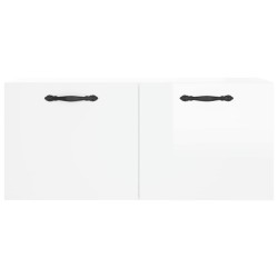 Armoire murale blanc brillant 80x36,5x35 cm bois d'ingénierie 