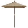 Parasol de jardin avec mât en bois taupe 198x198x231 cm 
