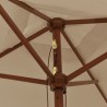 Parasol de jardin avec mât en bois taupe 198x198x231 cm 