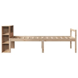 Lit bibliothèque sans matelas 100x200 cm bois massif de pin 