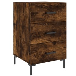 Table de chevet chêne fumé 40x40x66 cm bois d'ingénierie 
