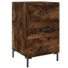 Table de chevet chêne fumé 40x40x66 cm bois d'ingénierie 