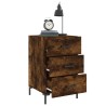 Table de chevet chêne fumé 40x40x66 cm bois d'ingénierie 