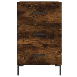 Table de chevet chêne fumé 40x40x66 cm bois d'ingénierie 