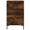 Table de chevet chêne fumé 40x40x66 cm bois d'ingénierie 