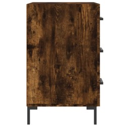 Table de chevet chêne fumé 40x40x66 cm bois d'ingénierie 