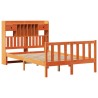 Lit bibliothèque sans matelas cire marron 120x200 cm pin massif 
