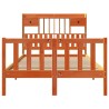 Lit bibliothèque sans matelas cire marron 120x200 cm pin massif 