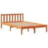 Lit bibliothèque sans matelas cire marron 120x200 cm pin massif 