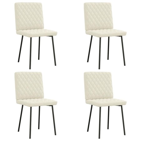 Chaises à manger lot de 4 Crème Velours 