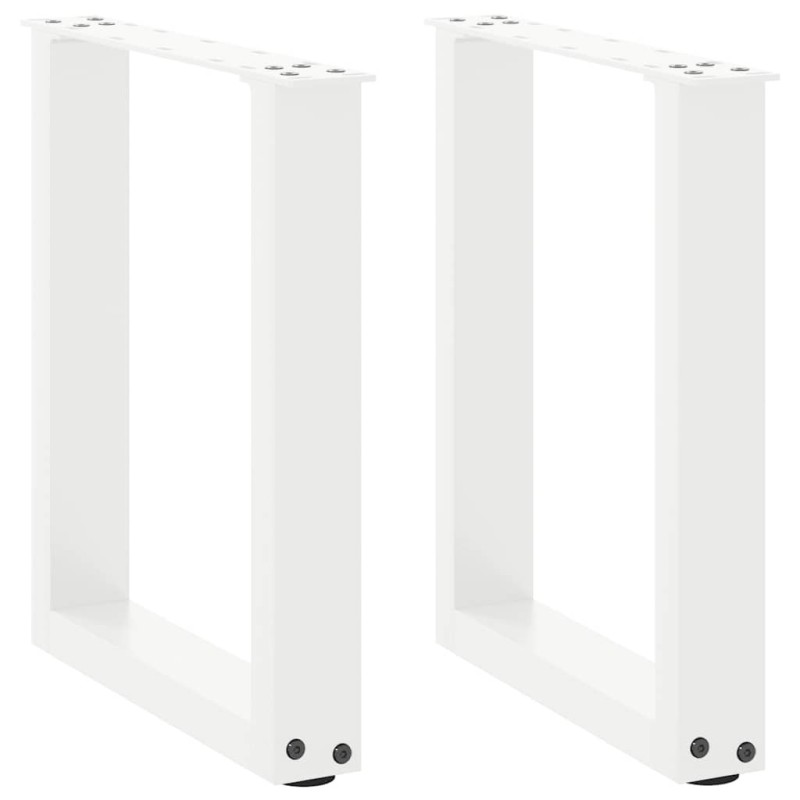 Pieds de table basse en U 2 pièces Blanc 28 x (42-43) cm Acier 