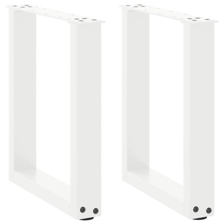 Pieds de table basse en U 2 pièces Blanc 28 x (42-43) cm Acier 