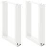 Pieds de table basse en U 2 pièces Blanc 28 x (42-43) cm Acier 