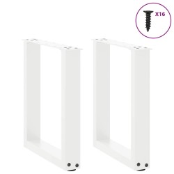 Pieds de table basse en U 2 pièces Blanc 28 x (42-43) cm Acier 