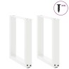 Pieds de table basse en U 2 pièces Blanc 28 x (42-43) cm Acier 