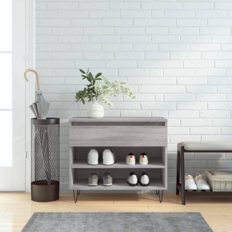 Armoire à chaussures Sonoma gris 70x36x60 cm Bois d'ingénierie 
