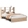 Lit bibliothèque sans matelas 120x200 cm bois de pin massif 