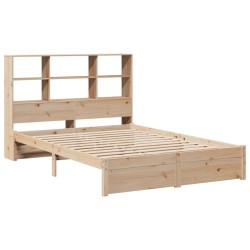 Lit bibliothèque sans matelas 120x200 cm bois de pin massif 