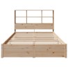 Lit bibliothèque sans matelas 120x200 cm bois de pin massif 