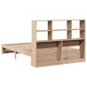 Lit bibliothèque sans matelas 120x200 cm bois de pin massif 