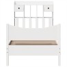 Cadre de lit sans matelas blanc 75x190 cm bois de pin massif 