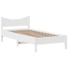 Cadre de lit sans matelas blanc 75x190 cm bois de pin massif 