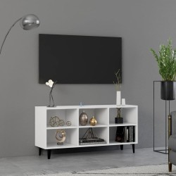 Meuble TV avec pieds en métal Blanc 103,5x30x50 cm 