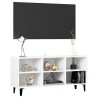 Meuble TV avec pieds en métal Blanc 103,5x30x50 cm 