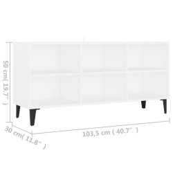 Meuble TV avec pieds en métal Blanc 103,5x30x50 cm 