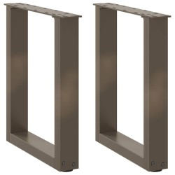 Pieds de table basse en U 2 pièces Acier naturel 38 x (42-43) cm Acier 