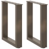 Pieds de table basse en U 2 pièces Acier naturel 38 x (42-43) cm Acier 