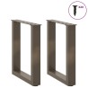 Pieds de table basse en U 2 pièces Acier naturel 38 x (42-43) cm Acier 