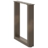 Pieds de table basse en U 2 pièces Acier naturel 38 x (42-43) cm Acier 