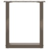 Pieds de table basse en U 2 pièces Acier naturel 38 x (42-43) cm Acier 