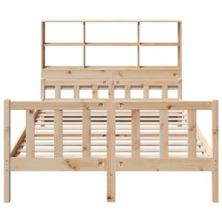 Lit bibliothèque sans matelas 120x190 cm bois de pin massif 