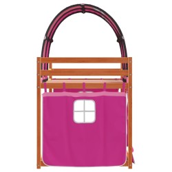 Lit superposé sans matelas rose 75x190 cm bois de pin massif 