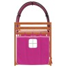 Lit superposé sans matelas rose 75x190 cm bois de pin massif 