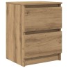 Meuble TV chêne artisanal 40x35x54 cm bois d'ingénierie 