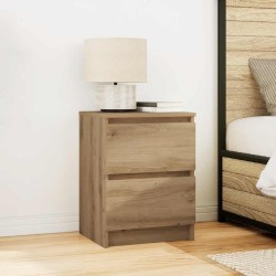 Meuble TV chêne artisanal 40x35x54 cm bois d'ingénierie 