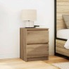 Meuble TV chêne artisanal 40x35x54 cm bois d'ingénierie 