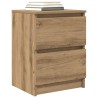 Meuble TV chêne artisanal 40x35x54 cm bois d'ingénierie 
