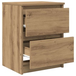 Meuble TV chêne artisanal 40x35x54 cm bois d'ingénierie 