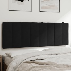 Coussin de tête de lit noir 140 cm velours 