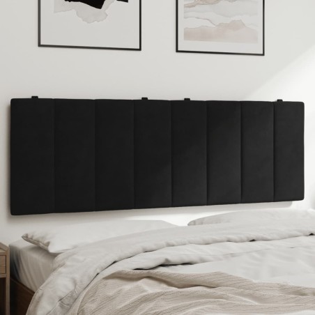 Coussin de tête de lit noir 140 cm velours 
