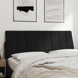 Coussin de tête de lit noir 140 cm velours 