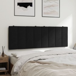 Coussin de tête de lit noir 140 cm velours 