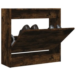 Armoire à chaussures chêne fumé 60x21x57 cm bois d'ingénierie 