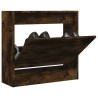Armoire à chaussures chêne fumé 60x21x57 cm bois d'ingénierie 