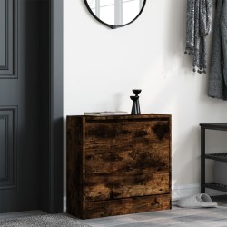 Armoire à chaussures chêne fumé 60x21x57 cm bois d'ingénierie 
