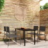 Ensemble à manger de jardin 5 pcs Gris 
